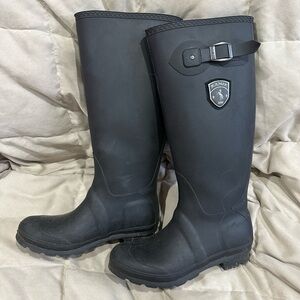 Black Rain Boots with Logo